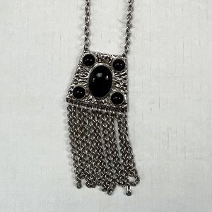 Vintage Bohemian silver tone necklace.